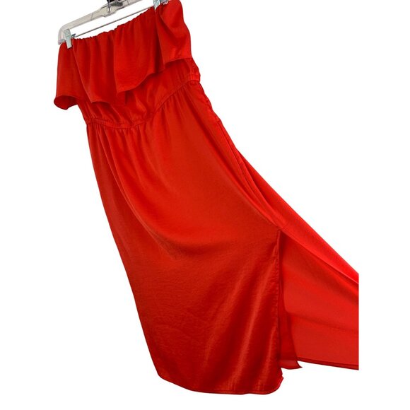 BCBGMAXAZRIA Malia Red Berry Off-Shoulder Dress M Crepe NWT $158 Island Vacay - Picture 4 of 13